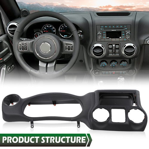 Solid Spare Fit For 2011-2014 Jeep Wrangler Dash Instrumen Cluster Radio Bezel Trim Cover