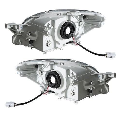 Solid Spare Headlights Headlamps Black Housing Left & Right Side For 2007-2012 Toyota Yaris
