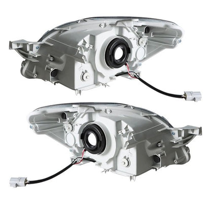 Solid Spare Headlights Headlamps Black Housing Left & Right Side For 2007-2012 Toyota Yaris