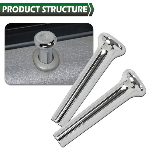 Solid Spare Fit For 1971-1988 GM Chevy Buick Oldsmobile Pontiac Chrome Door Lock Knobs Pair