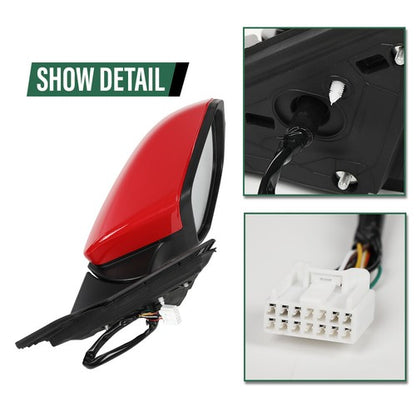 Solid Spare Fit For Honda Civic Sedan 16-2020 Red Mirror Power Heated Camera Passenger Side