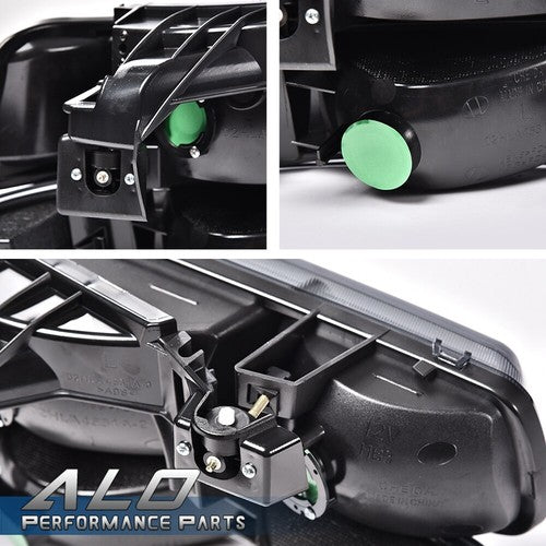 Solid Spare Fit For 1999-2002 Chevy Silverado Smoke Lens Black Housing Headlights Headlamps