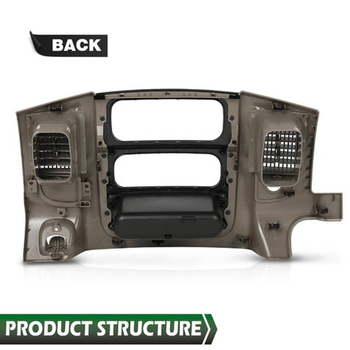 Solid Spare Fit For 02-05 Dodge Ram Dash Radio Bezel Climate Trim Panel Vents Storage Beige