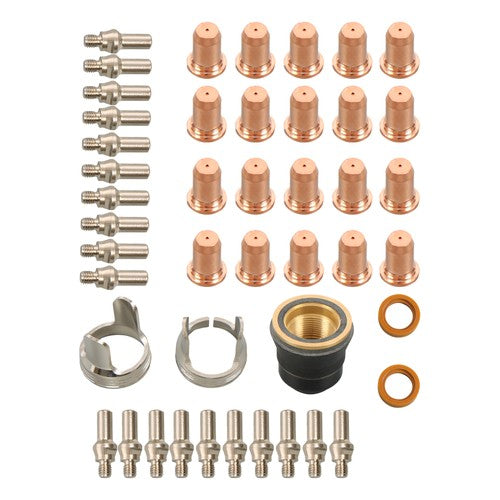 Solid Spare IPT-60 PT-60 IPT-40 PT40 Plasma Cutting Torch Tips Electrode Shield Cap 45 Pcs
