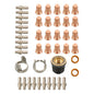 Solid Spare IPT-60 PT-60 IPT-40 PT40 Plasma Cutting Torch Tips Electrode Shield Cap 45 Pcs