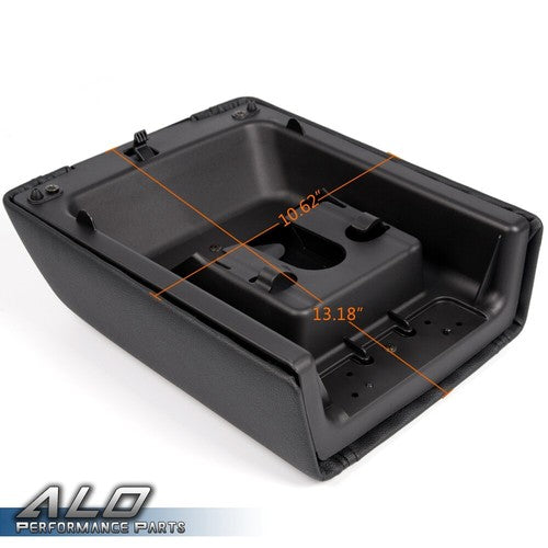 Solid Spare Center Console Arm Rest Lid Cover Pad Leather Fit For 2004-2008 Ford F-150 Black
