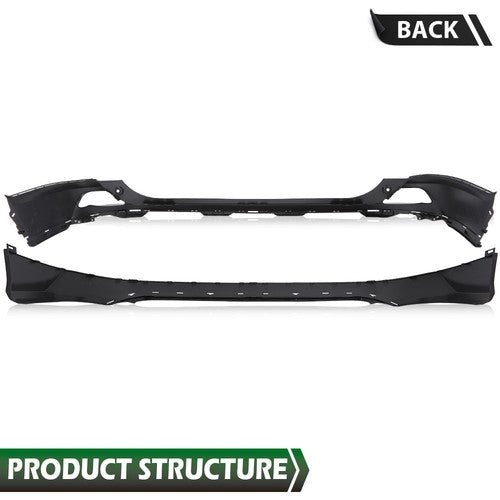 Solid Spare Rear Upper & Lower Bumper Cover Set Fit For 2016 2017 2018 Toyota RAV4