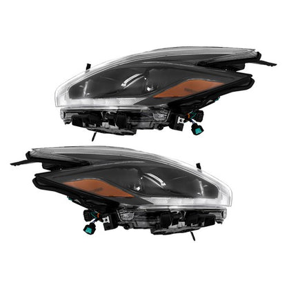 Solid Spare For 2018 Nissan Murano LH+RH Headlights Headlamps Clear Lens Halogen w/ LED DRL