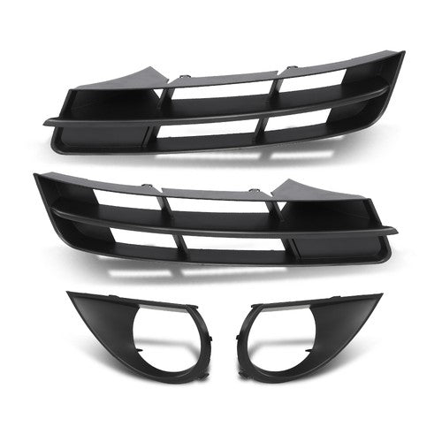 Solid Spare Fit For 10-15 Audi Q7 Standard Front Bumper Lower Fog Light Grille Covers Trim