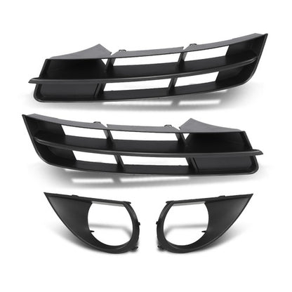 Solid Spare Fit For 10-15 Audi Q7 Standard Front Bumper Lower Fog Light Grille Covers Trim