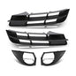 Solid Spare Fit For 10-15 Audi Q7 Standard Front Bumper Lower Fog Light Grille Covers Trim