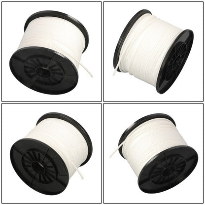 Solid Spare 3/16" x 500Ft White Hollow Braid Polypropylene Rope For Indoor & Outdoor