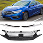 Front Bumper Grille Grill W/Chrome Eyelid Molding For 2016-18 Honda Civic Sedan
