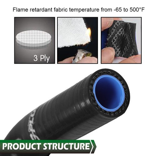 Solid Spare Fuel Hose Complete Kit Set Black Fit For 1970-1975 Jeep CJ5 CJ6 Base