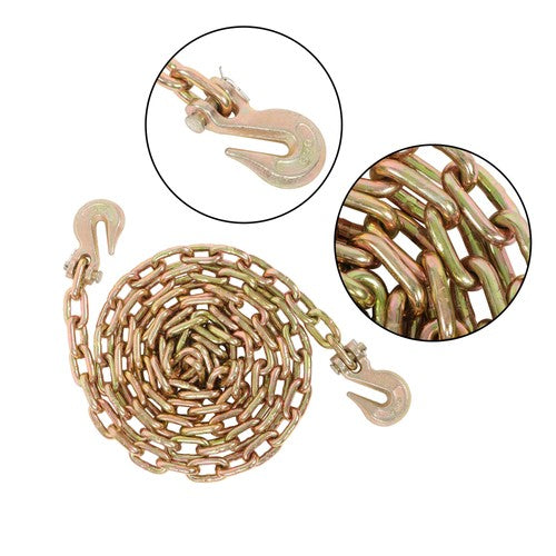 Solid Spare Gold Transportation Bundle Chain Steel 4700lbs G70 5/16in×10ft with Clevis Hooks