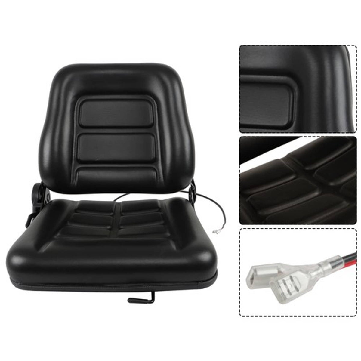 Solid Spare PVC Universal Fold Down Forklift Seat with Adjustable Angle Back Tractor