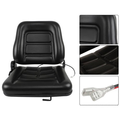 Solid Spare PVC Universal Fold Down Forklift Seat with Adjustable Angle Back Tractor