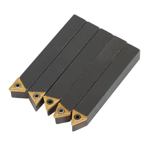 Solid Spare 5 Pieces 3/8" Lathe Indexable Carbide Insert Turning Tooling Bit Holder Set