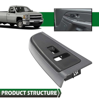 Solid Spare Fit For 03-2007 Chevy Silverado GMC Sierra Front Right Window Switch Bezel Gray