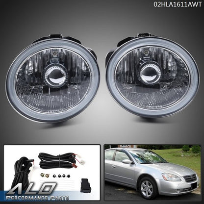 Solid Spare Fit For Murano 2003-2005 Chrome Housing Clear Lens Front Fog Light Pair Set