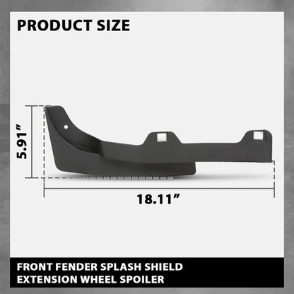 Solid Spare Fit For 2009-2017 Audi Q5 Front Fender Splash Shield Extension Wheel Spoiler