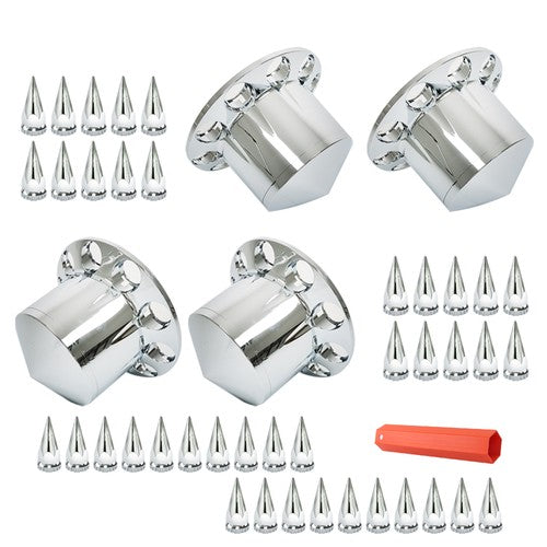 Solid Spare 33mm Spiked Axle Cover Set Rear Axle Complete Wheel Cover Fits For Semi Truck US