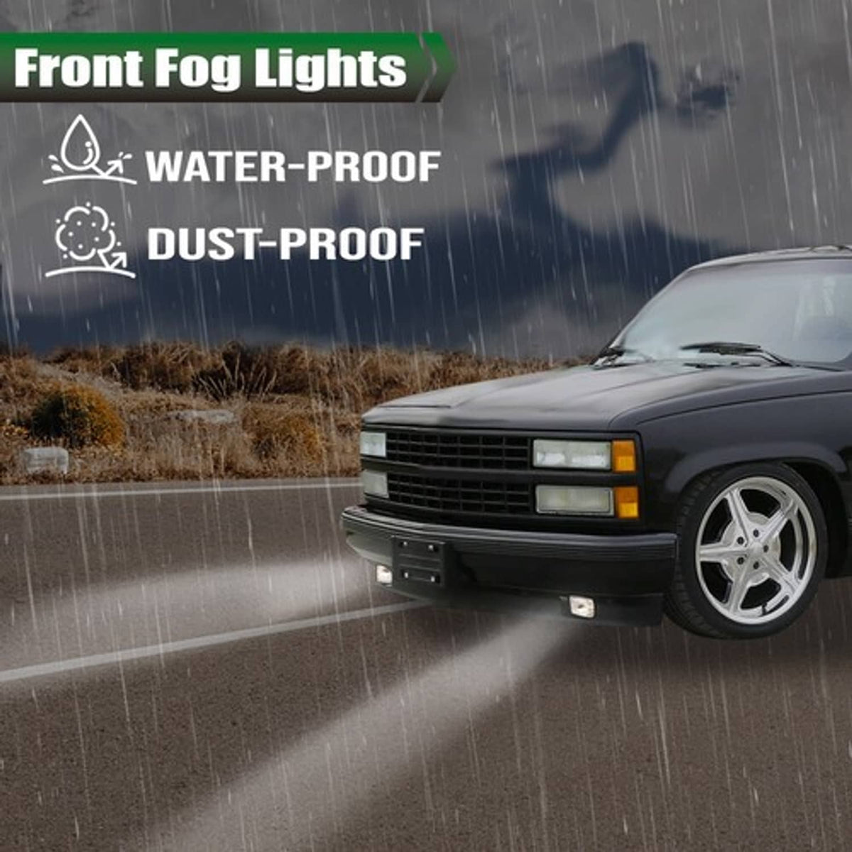 Solid Spare Fit For 1988-2000 Chevrolet C1500 C2500 C3500 Clear Fog Lights Lamps Left+Right