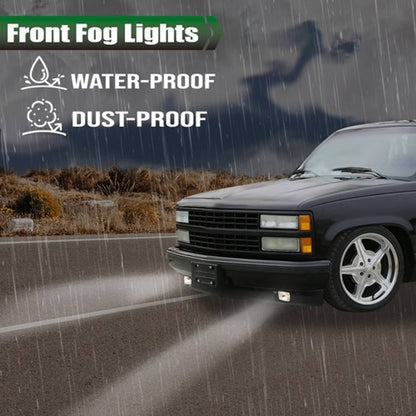 Solid Spare Fit For 1988-2000 Chevrolet C1500 C2500 C3500 Clear Fog Lights Lamps Left+Right