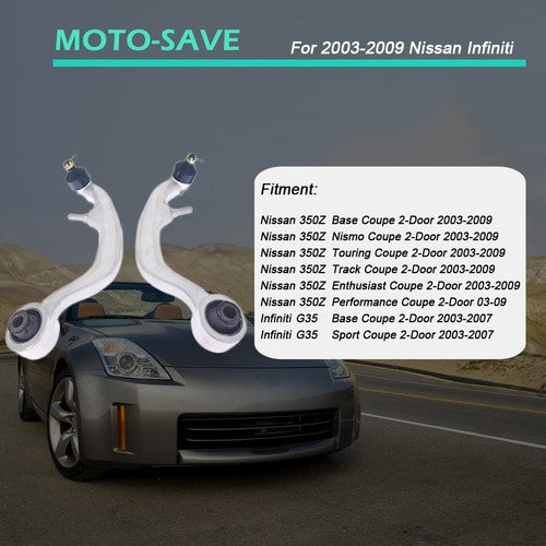 Solid Spare For Nissan 350Z Coupe RWD 2003-2009 Lower Control Arm Front Suspension Kit 6Pcs