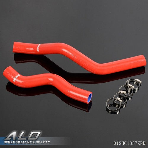 Solid Spare Fit For 2001-2005 Honda Civic D17 1.7L Silicone Radiator Hose+Clamps Kit Red