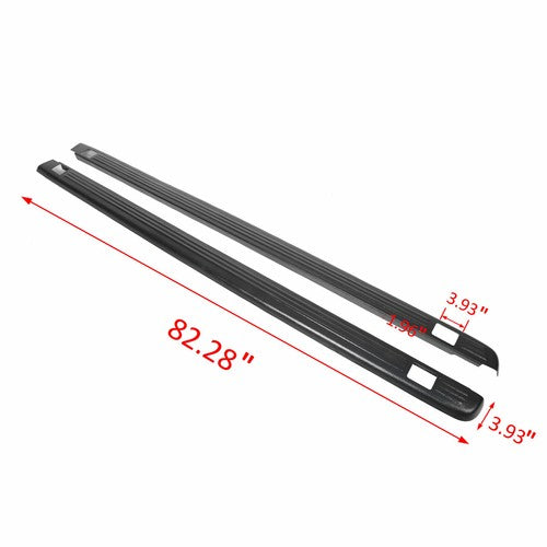 Solid Spare Black Bed Rail Caps for 1999-2006 Chevy Silverado / GMC Sierra 6'6" Bed 7201151
