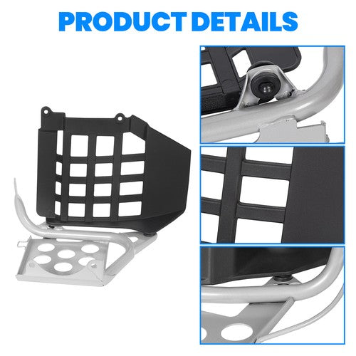 Solid Spare LH + RH Heel Guard Footrest W/Black Nerf Bars For Yamaha Banshee 1987-2006