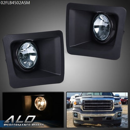 Solid Spare Fit For 14-15 GMC Sierra 1500 Bumper Fog Lights Driving Lamps Left+Right Smoke