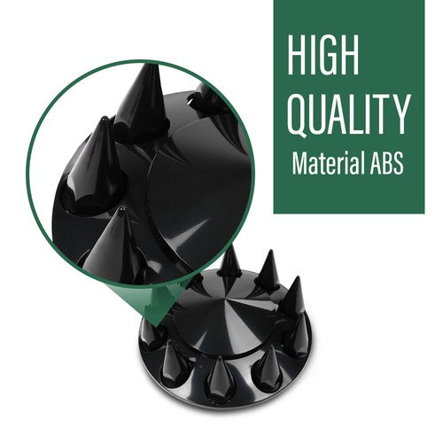 Solid Spare 2pcs Front Hub Cover For Semi Truck Wheel Cover 33mm Nut Covers Spiked Black