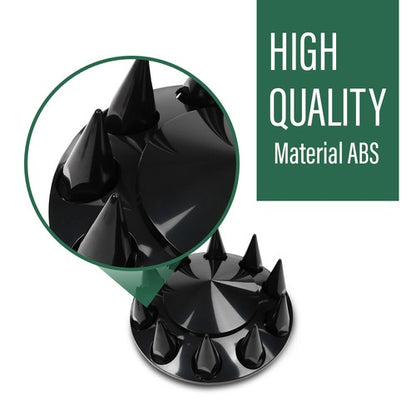 Solid Spare 2pcs Front Hub Cover For Semi Truck Wheel Cover 33mm Nut Covers Spiked Black