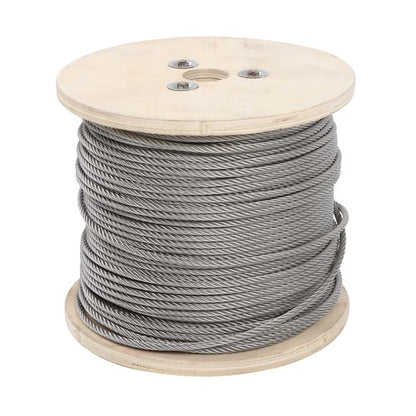 Solid Spare 3/16"x500ft 7x19 T304 Stainless Steel Wire Rope Cable 3700lb Fracture Strength