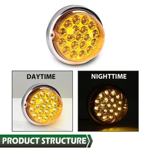 Solid Spare Universal Clear Amber Lens Watermelon 19 Led Marker Turn Signal Light