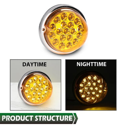 Solid Spare Universal Clear Amber Lens Watermelon 19 Led Marker Turn Signal Light