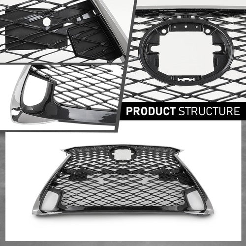Solid Spare Front Bumper Grille Grill Fit For 16-17 Lexus GS200t 16-18 GS450h 16-20 GS350