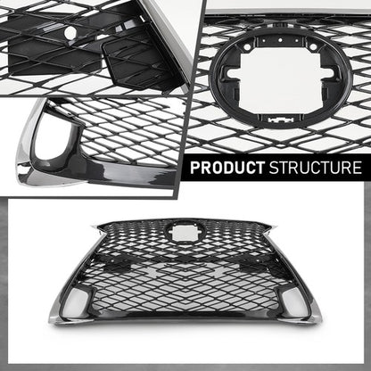 Solid Spare Front Bumper Grille Grill Fit For 16-17 Lexus GS200t 16-18 GS450h 16-20 GS350
