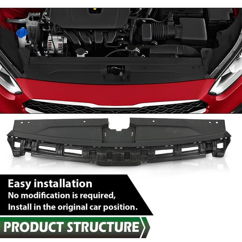 Solid Spare Front Upper Grille+Radiator Sight Cover Assembly Fit For 2019-2021 Kia Forte