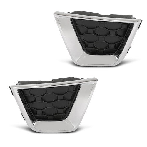Solid Spare Fit For 2019-2023 Jeep Renegade Front Bumper Fog Light Cover Lamp Trim Pair