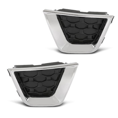 Solid Spare Fit For 2019-2023 Jeep Renegade Front Bumper Fog Light Cover Lamp Trim Pair