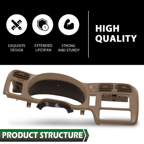 Solid Spare Fit For 98-05 S10 Blazer Jimmy Sonoma Double Din Dash Radio Cluster Bezel Beige