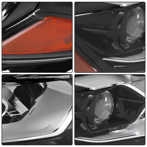 Solid Spare For Nissan Rogue 2014-2016 Headlights LED Type Clear Lens Passenger&Driver Side