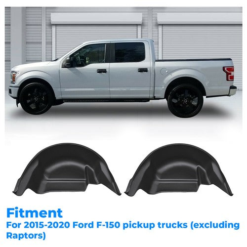 Solid Spare Fit For 2015 - 20 Ford F150 Rear Wheel Well Inner Mud Flap Splash Guards Liners