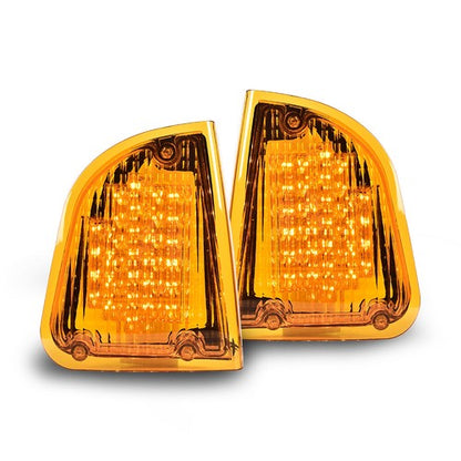 Solid Spare Fit For 1986-2008 Kenworth K300 T300 T330 T600 LED Turn Signal Lights Amber