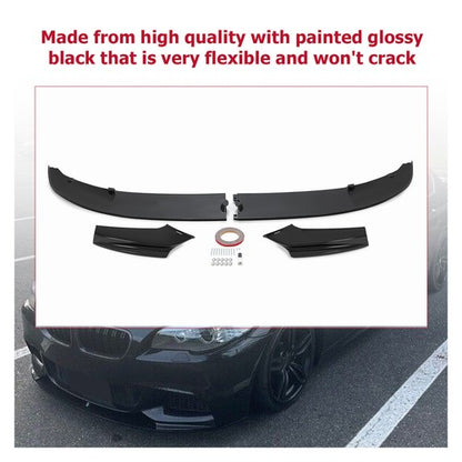 Solid Spare Front Bumper Lip Spoiler Splitter For 11-16 BMW F10 5 Series M Sport Gloss Black