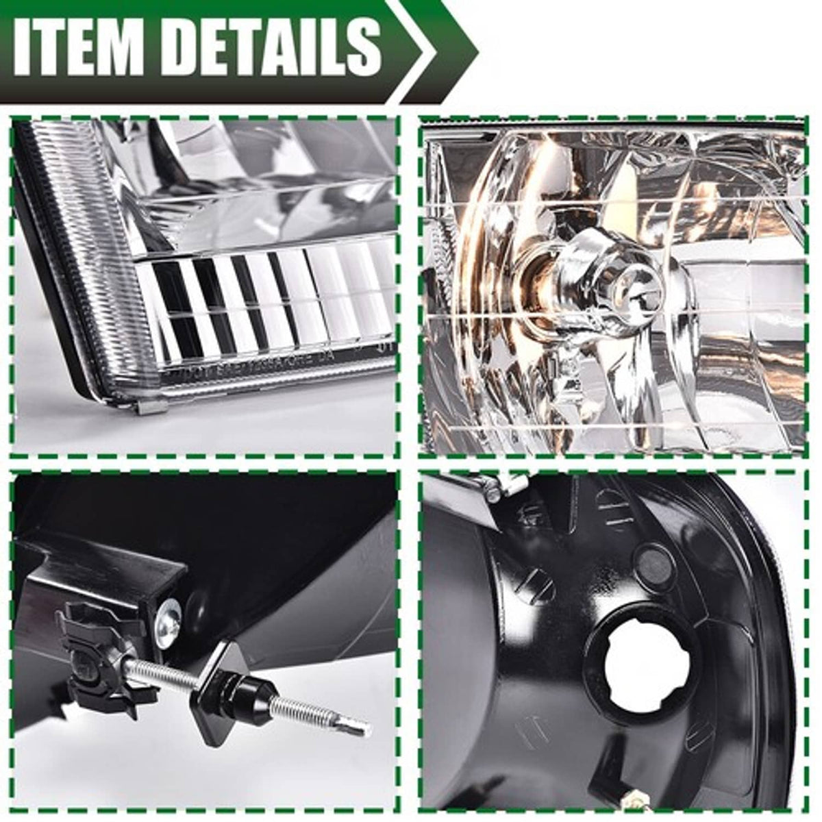 Solid Spare Clear Chrome Headlights & Corner Lights Fit For 1997-2003 Ford F150 Expedition