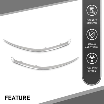 Solid Spare Fit For 2022-2024 Kia Forte Front Bumper Upper Grille Molding Trim Left+Right